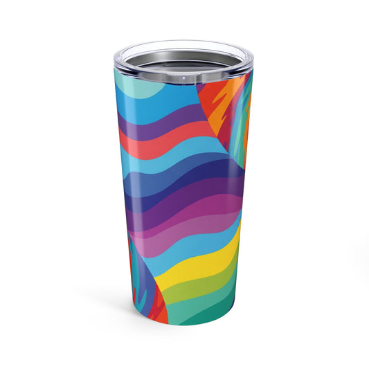 20oz Stainless Steel Travel Tumbler With Wall Vacuum Insulation Spill Resistant Printed Design For Hot And Cold
