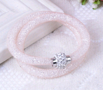 Womens Crystal Mesh Bracelet Sparkling Diamond Cut Alloy Bracelet Elegant Fashionable Jewelry Bracelet Special