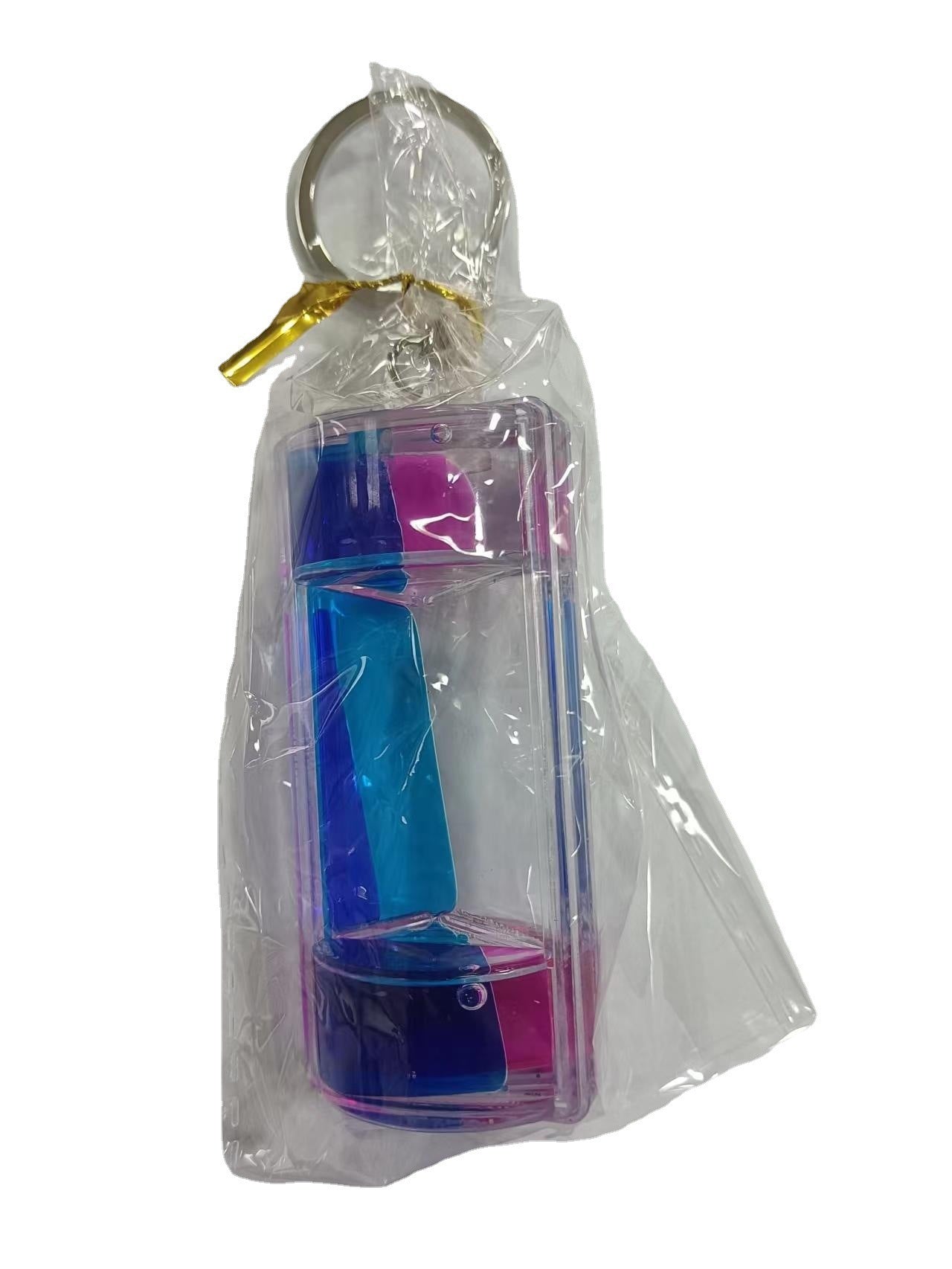 Acrylic Hourglass Keychain Colorful Liquid Motion For Stress Relief And Desk Decor Blue Pink Blue Green Colors