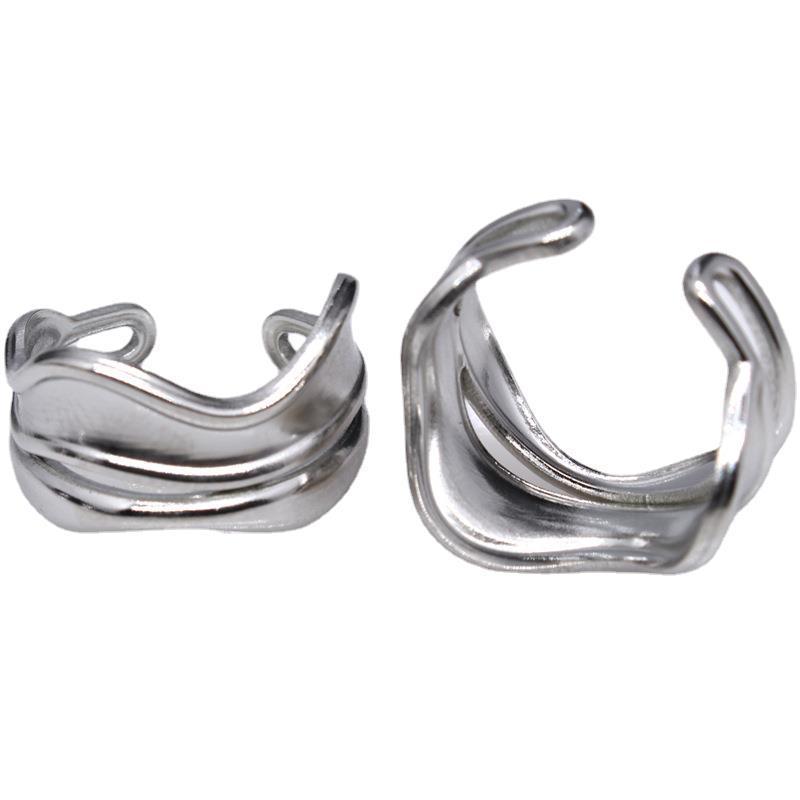 Unisex Titanium Steel Ring Geometric Open Design Adjustable