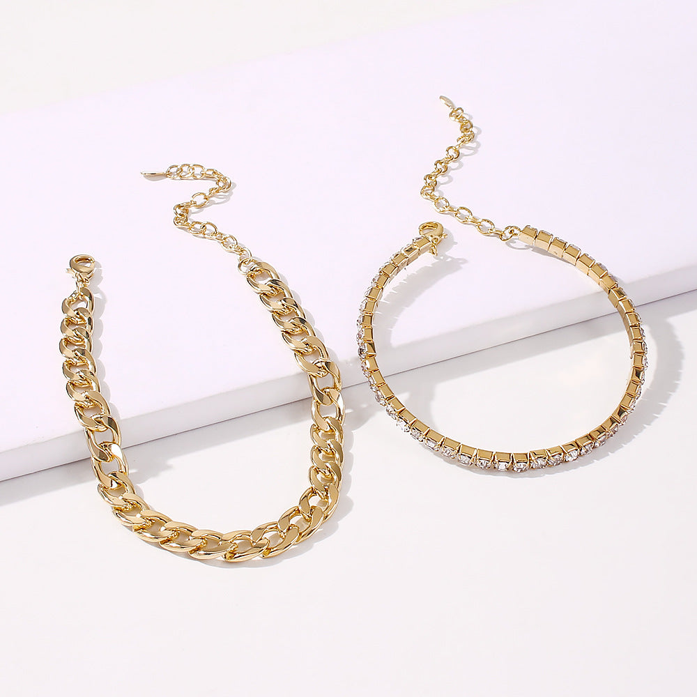 Womens Bold Alloy Thick Chain Bracelet Exaggerated Statement Jewelry Golden Iron Chain Gift For Her Gift Ideas