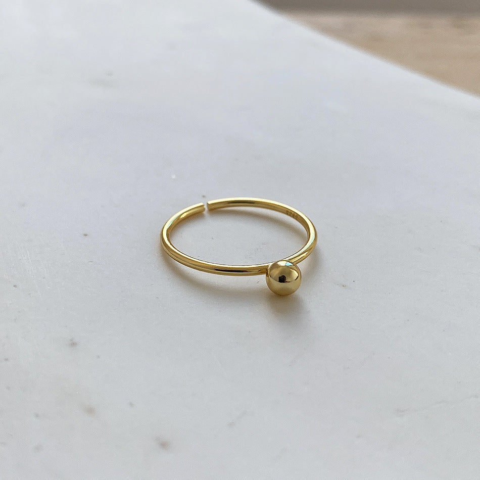 Women 925 Sterling Silver Bead Ring Mesh Ring Chain Ring Water Drop Zircon Diamonds Jewelry for Women Timeless