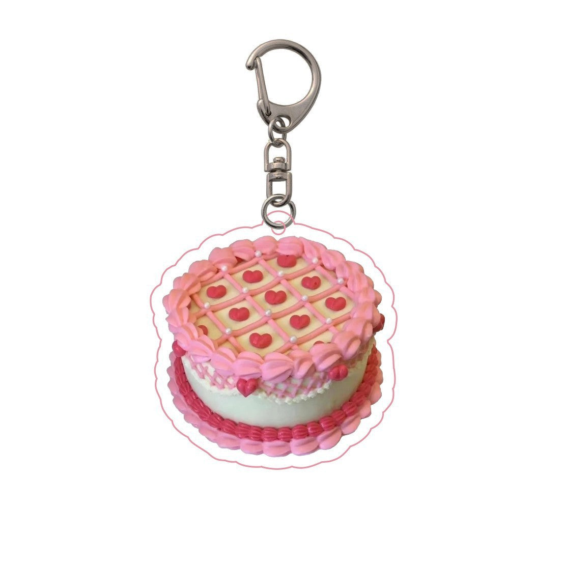 Cake Keychain Acrylic Birthday Cake Pendant Vintage Bag Accessory National Style Decoration Durable Charming Design