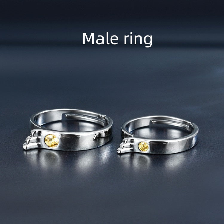 His and Hers Matching Rings Set Gold Plated Couple Rings White Copper Anniversary Promise Rings Artificial Lux