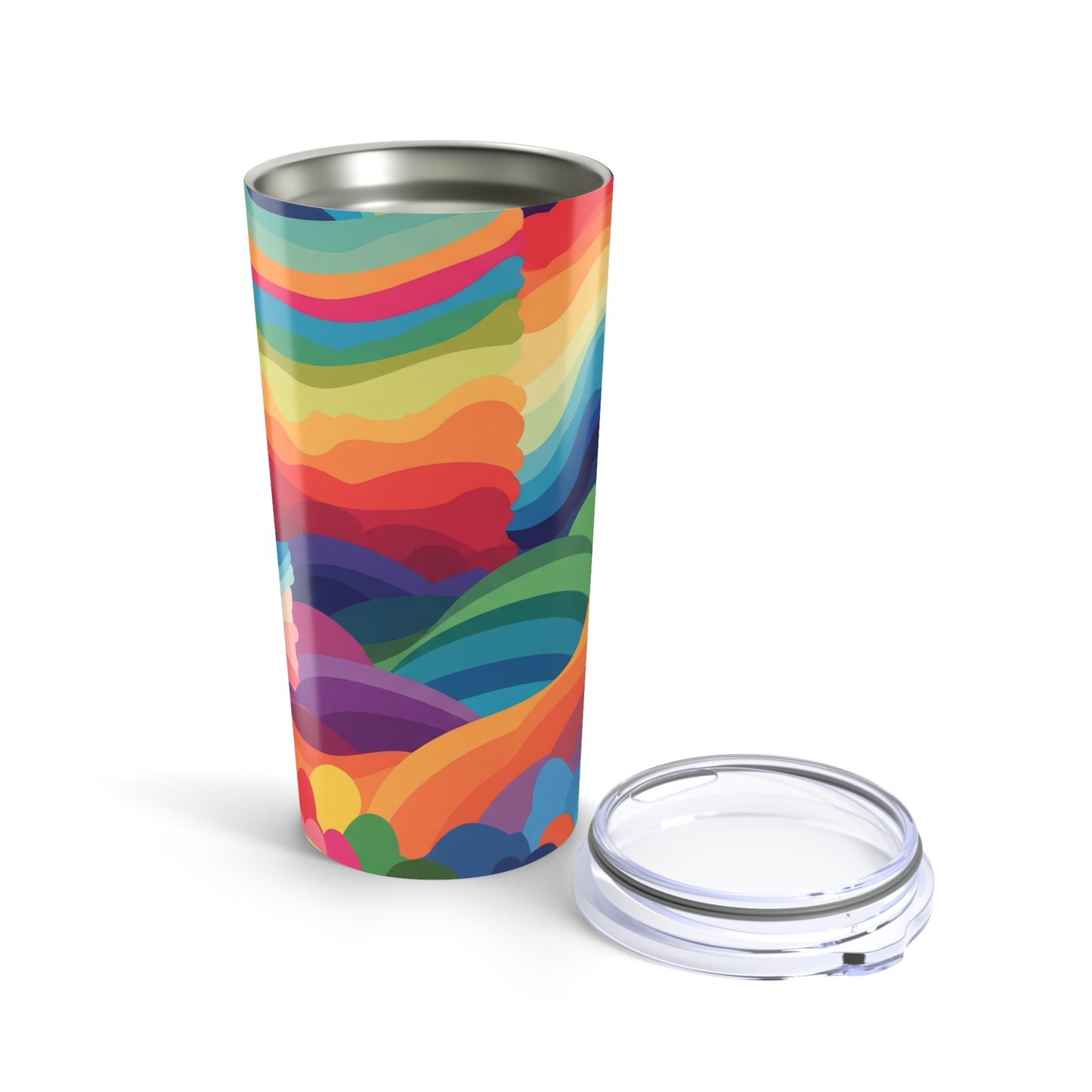 20oz Stainless Steel Printed Travel Mug With Double Wall Vacuum Insulation Leak Proof Durable Hot Cold Coffee Cup