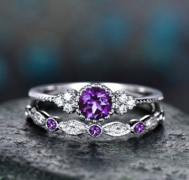 Couple Rings Matching Promise Rings Vintage Fashion Copper Alloy Zircon His And Hers Rings For Couples Classic