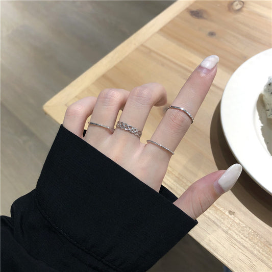 Womens Ring Set Geometric Alloy Rings Korean Wave Twist Jewelry Individually Packaged Fashion Accessories For Women