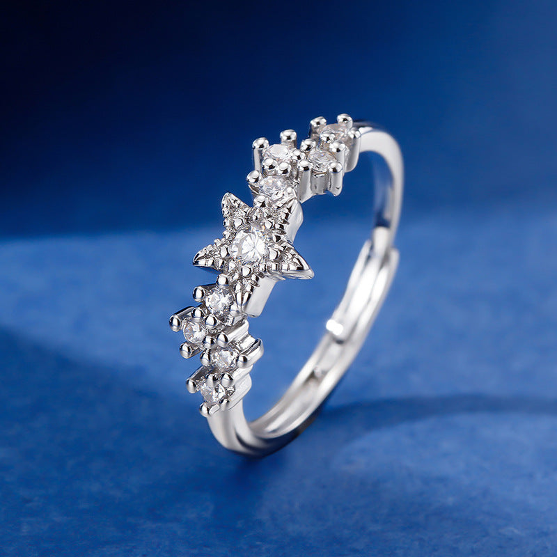 Womens Copper Ring With Cross Design Geometric Zircon Inlay Ladies Jewelry Fashion Ring Elegant Daily Wear Now