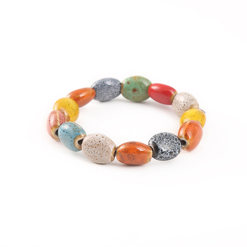 Unisex Glass Bracelet Water Drop Bead Plum Blossom Design