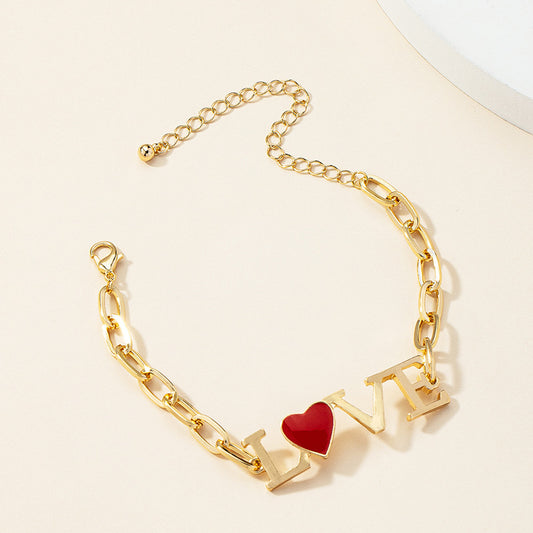 Womens Letter Bracelet Alloy Chain Electroplated Adjustable Jewelry For Street Photography Accessories Europe Style