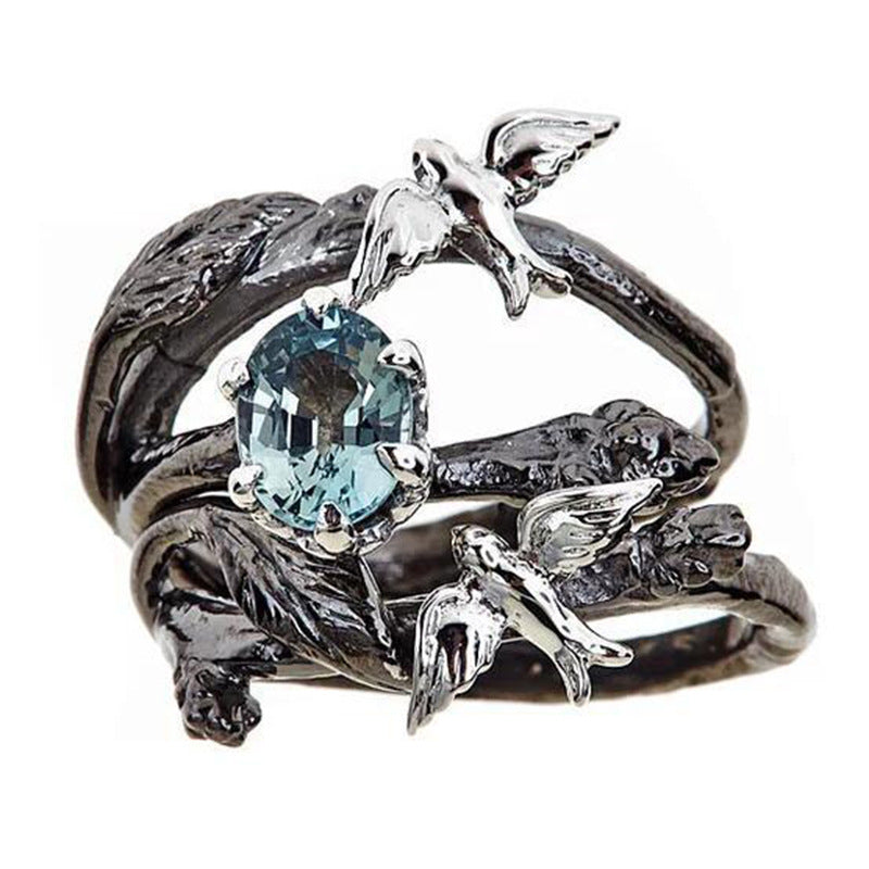 Matching Couple Rings Set His And Hers Unique Branch Design Metal Rings Elegant Bands For Him And Her Giftable