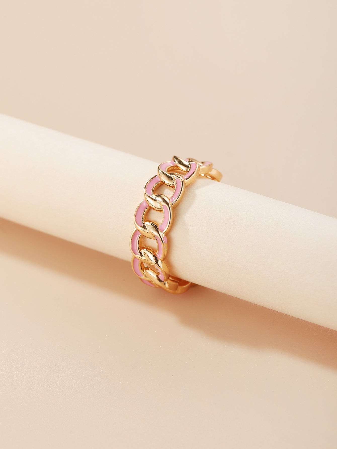 Geometric Electroplated Copper Ring for Women Elegant Fashion Jewelry Temperament Ring European Style Trendsetting