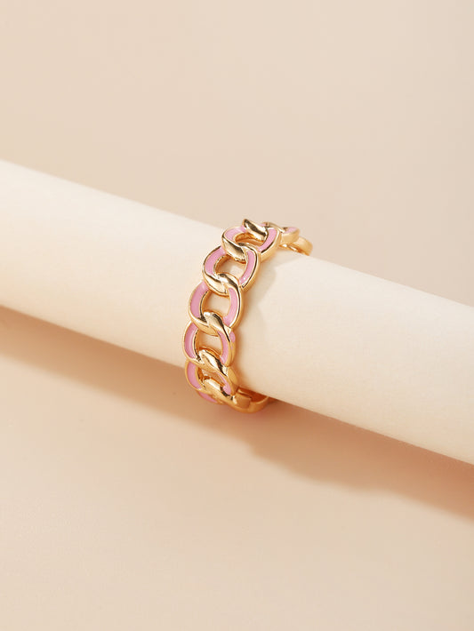 Geometric Electroplated Copper Ring for Women Elegant Fashion Jewelry Temperament Ring European Style Trendsetting