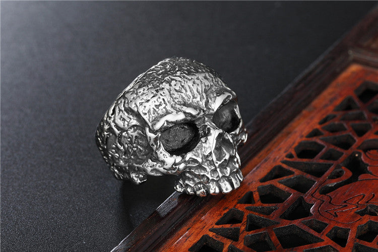 Mens Skull Ring Titanium Steel Band Gothic Biker Ring Punk Rock Jewelry Fashion Accessory Gift Stainless Steel