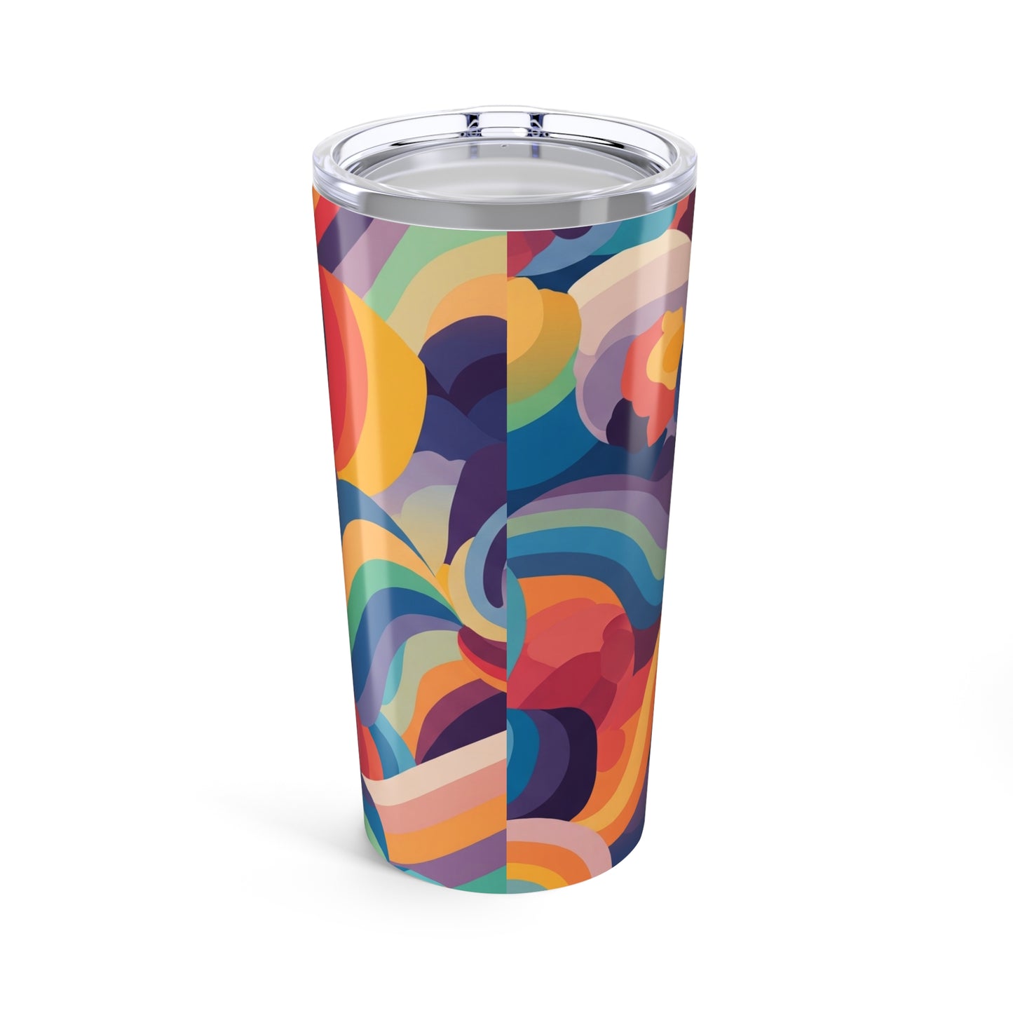 20oz Stainless Steel Tumbler With Printed Design Double Wall Vacuum Insulated Spill Resistant Coffee Cup Lids
