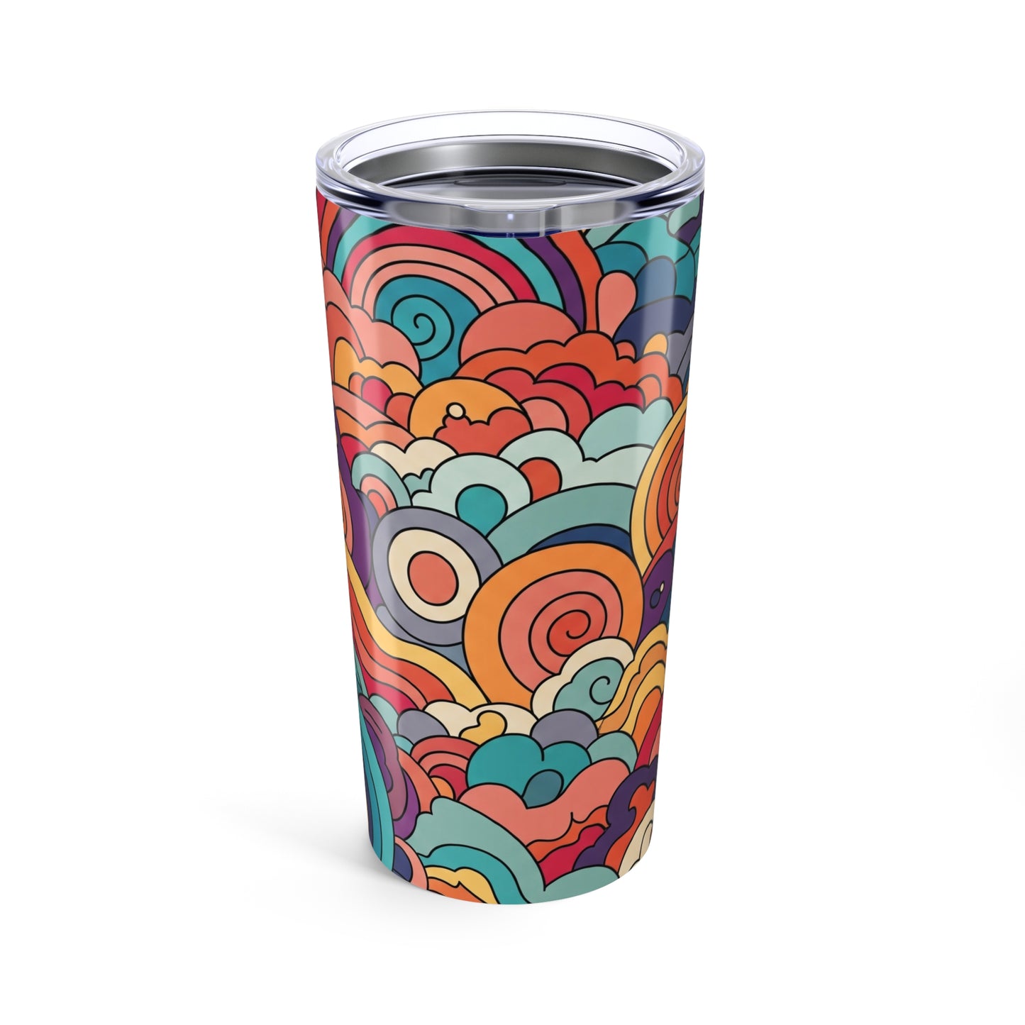 20 Ounce Steel Printed Tumbler Vacuum Insulated Leak Proof Coffee Cup With Lid For Hot And Cold Beverages