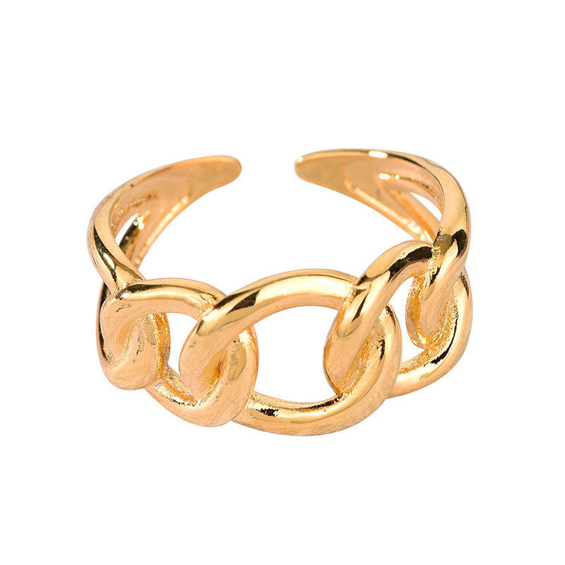 Adjustable Alloy Ring For Women Exaggerated Gold Jewelry