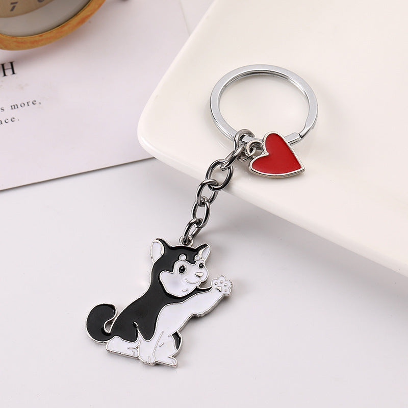 Cute Waving Puppy Dog Keychain Keyring Alloy Metal Charm Car Accessory Fashionable Gift For Dog Lovers For All