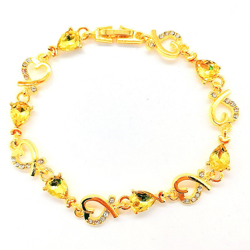 Womens Elegant Hollow Flower Bracelet Rhinestone Inlay Alloy Bangle for Wedding Party Jewelry Geometric Shape