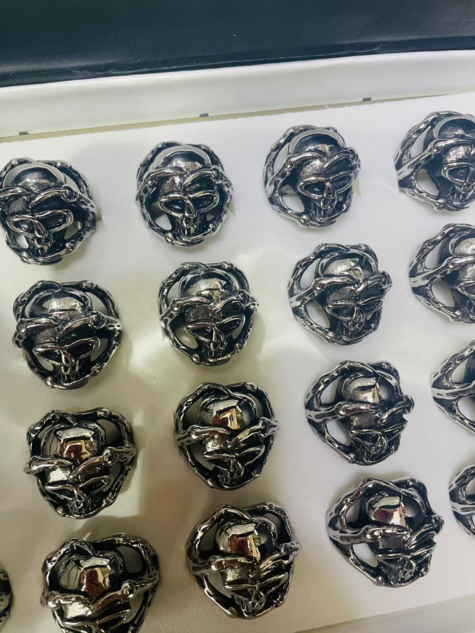 Mens Geometric Ring Electroplated Steel Tone European American Fashion Accessory Durable Modern Statement Band