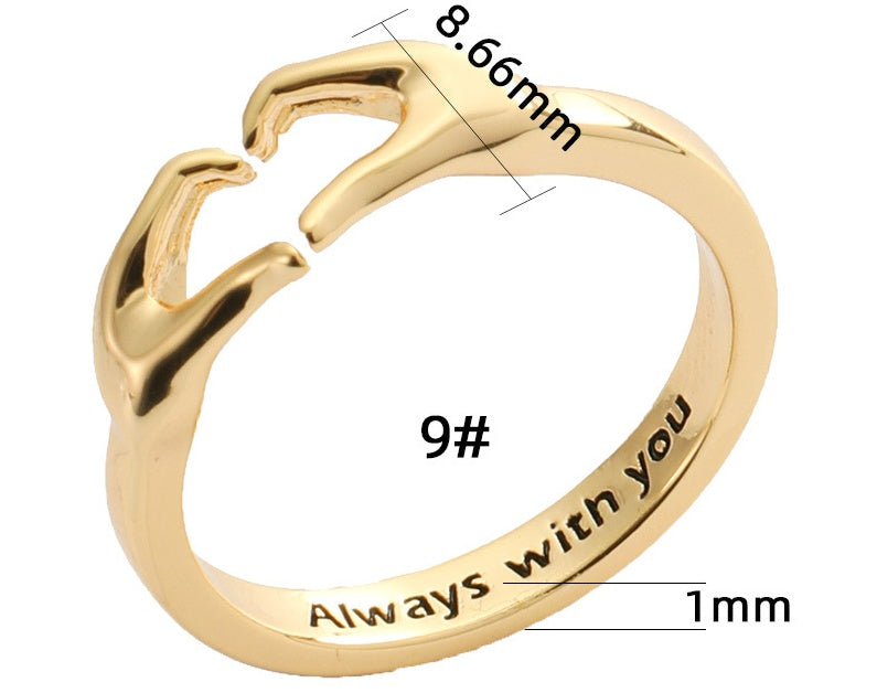 Unisex Adjustable Copper Heart Ring With Electroplating In Platinum Or 18K Gold Finish For Birthday Gift Styles