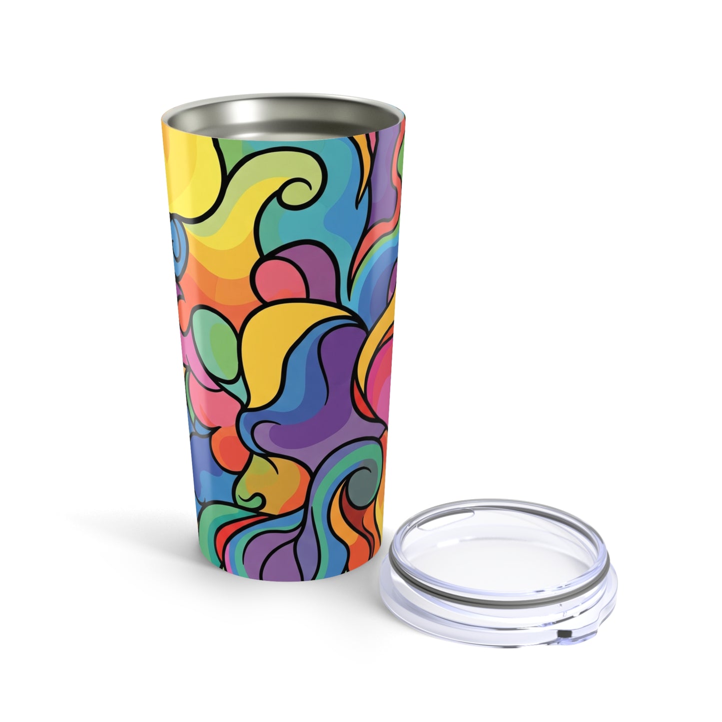Printed 20oz Stainless Steel Tumbler With Double Wall Vacuum Insulation Spill Resistant Lid For Hot Cold Beverages