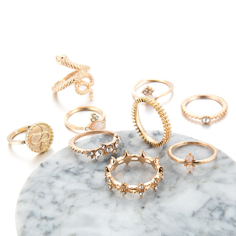 Unisex Alloy Geometric Animal Zodiac Ring Sets Gold Plated Fashion Jewelry Rings For Any Occasion Party Favors