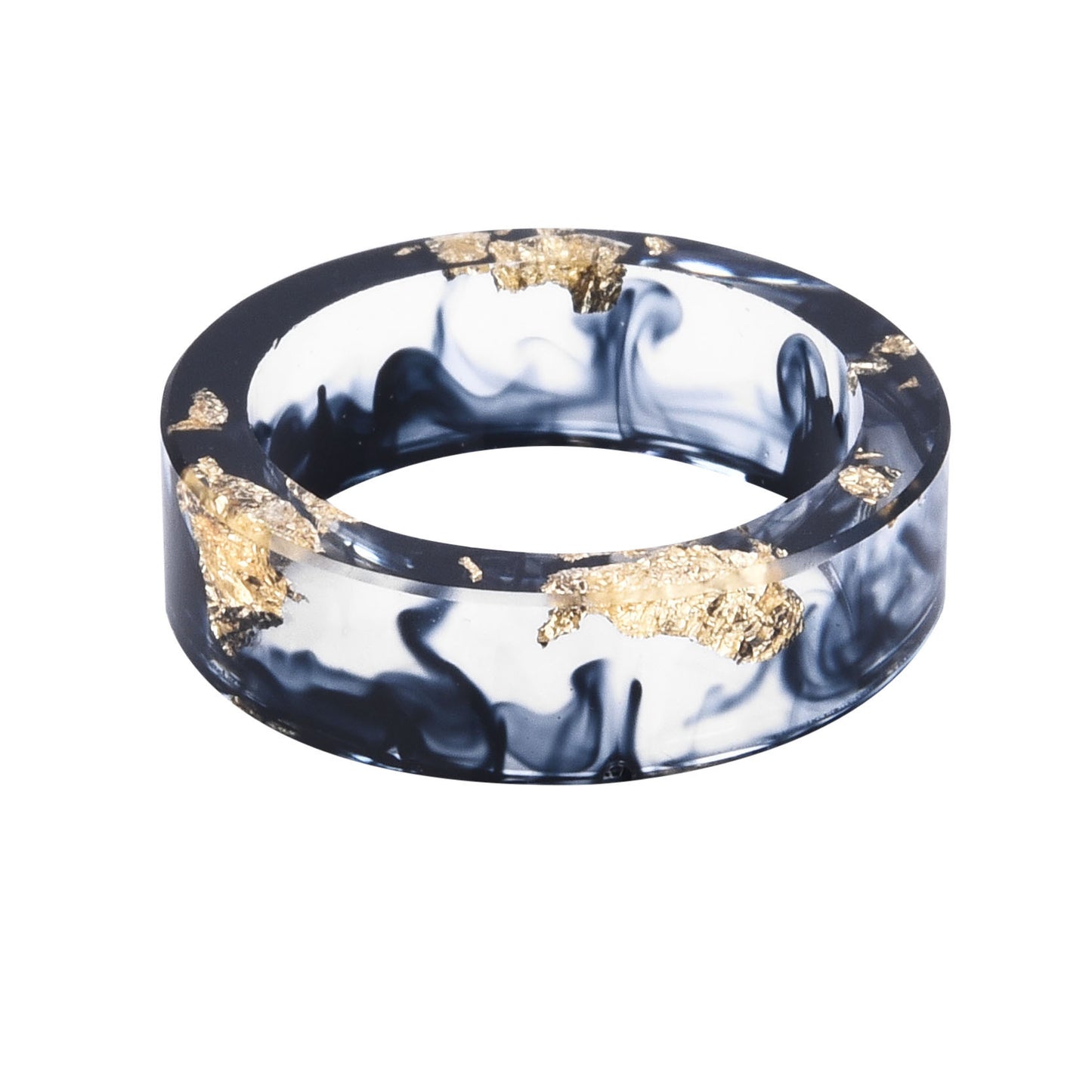 Dried Flower Resin Ring Handmade Epoxy With Gold Foil