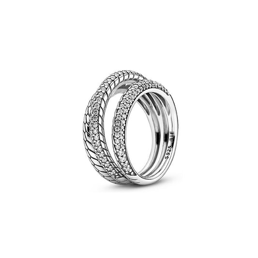 Silver Snake Bone Chain Ring Korean Geometric Design Electroplated Finish Travel Souvenir Jewelry For Everyday Wear Now