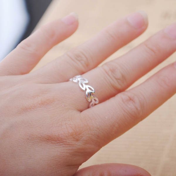 Leaf Design Hollow Ring Sterling Silver 925 Electroplated Jewelry For Women Korean Inspired Accessory Everyday Wear