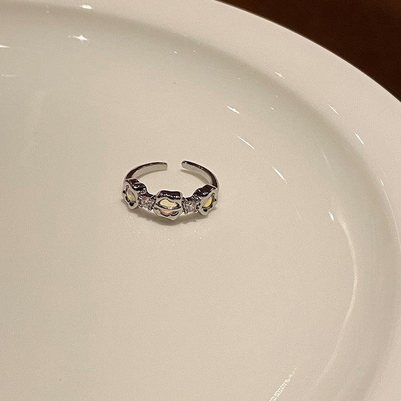 Copper Heart Ring Adjustable Waterdrop Design for Women