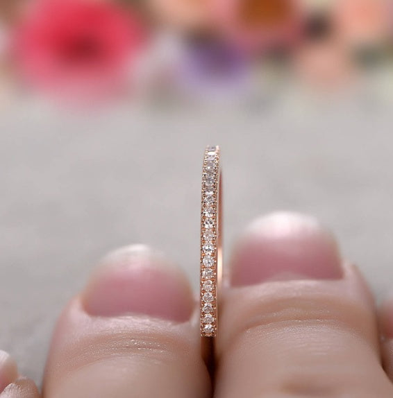 Women Rhinestone Engagement Ring Jewelry Sparkling Copper Band With Crystal Zircon For Wedding And Nite Events