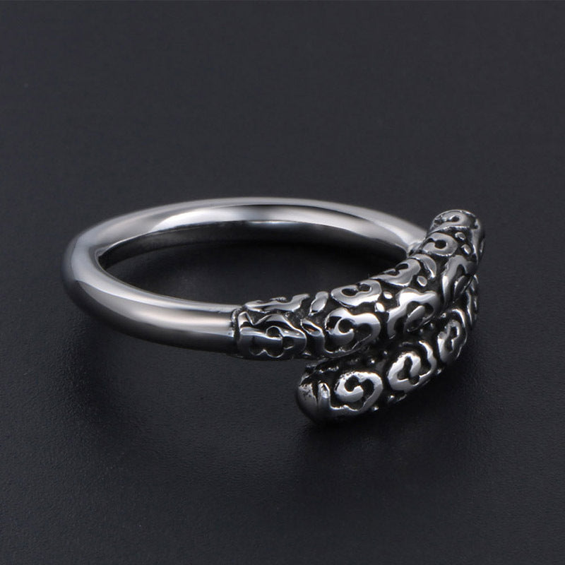 Men's Ring Retro Punk Ring Personality Ring Golden Hoop Ring Titanium Steel Ring for Men Fashion Ring Casual Ring