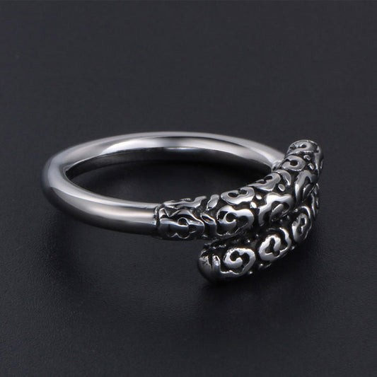 Men's Ring Retro Punk Ring Personality Ring Golden Hoop Ring Titanium Steel Ring for Men Fashion Ring Casual Ring