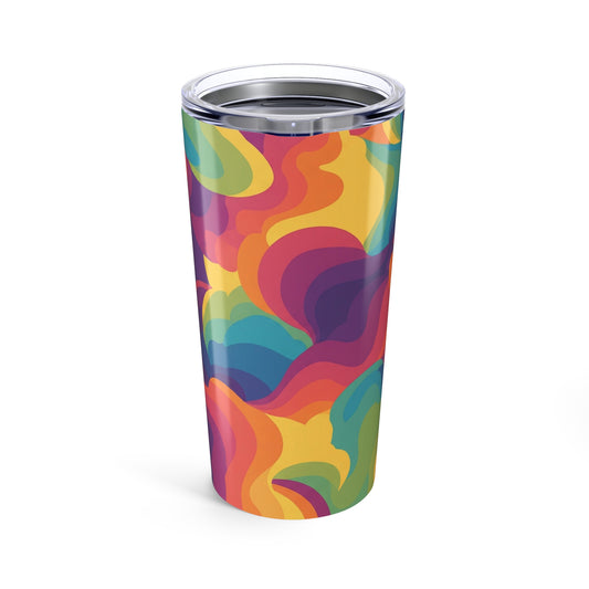20oz Stainless Steel Tumbler Double Wall Vacuum Insulation Spill Resistant Printed Design BPA Free For Hot And Cold