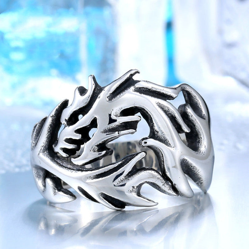 Mens Titanium Steel Ring Geometric Plated Silver Fashion Jewelry For Everyday Wear And Special Occasions High Quality