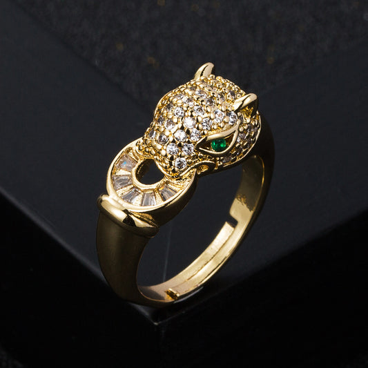 Gold Plated Zircon Ring Micro Set Geometric Design For Women Fashion Jewelry Durable Everyday Wear Versatile Glamour