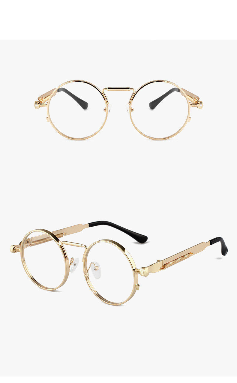 Steampunk Sunglasses Metal Frame PC Lens UV Protection for Men and Women Fashion Eyewear Unisex Lightweight Retro Style