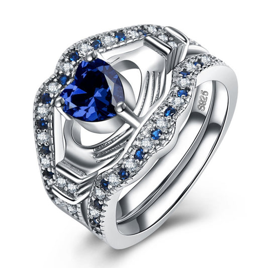 Love Heart Zircon Ring For Women Exaggerated Dazzling Brass Plated Jewelry Engagement Wedding Anniversary Gift