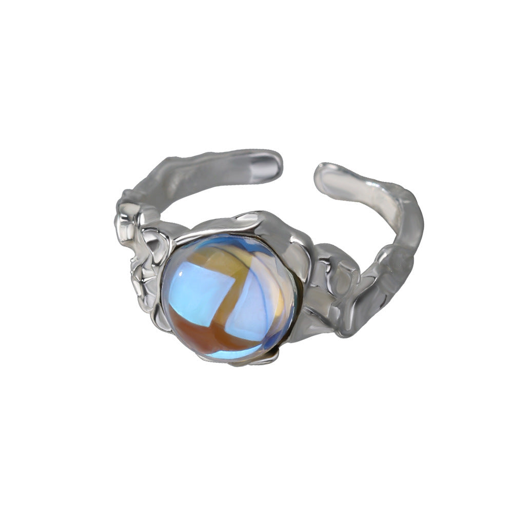 Moonlight Stone Ring Copper And Gold Plated Adjustable Unisex Fashion Jewelry For Women And Men Sparkle All Day