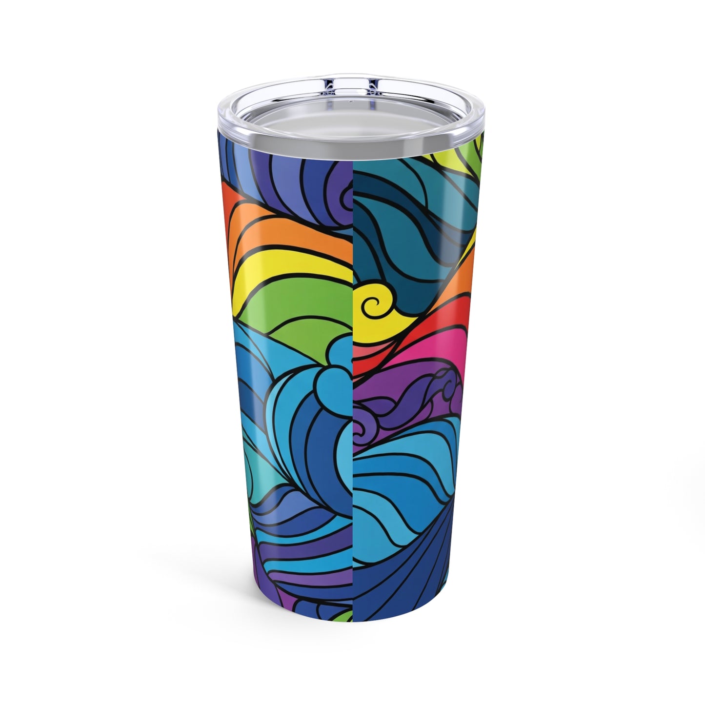 20oz Stainless Steel Tumbler With Double Wall Vacuum Insulation For Hot Or Cold Beverages Durable Printed Design