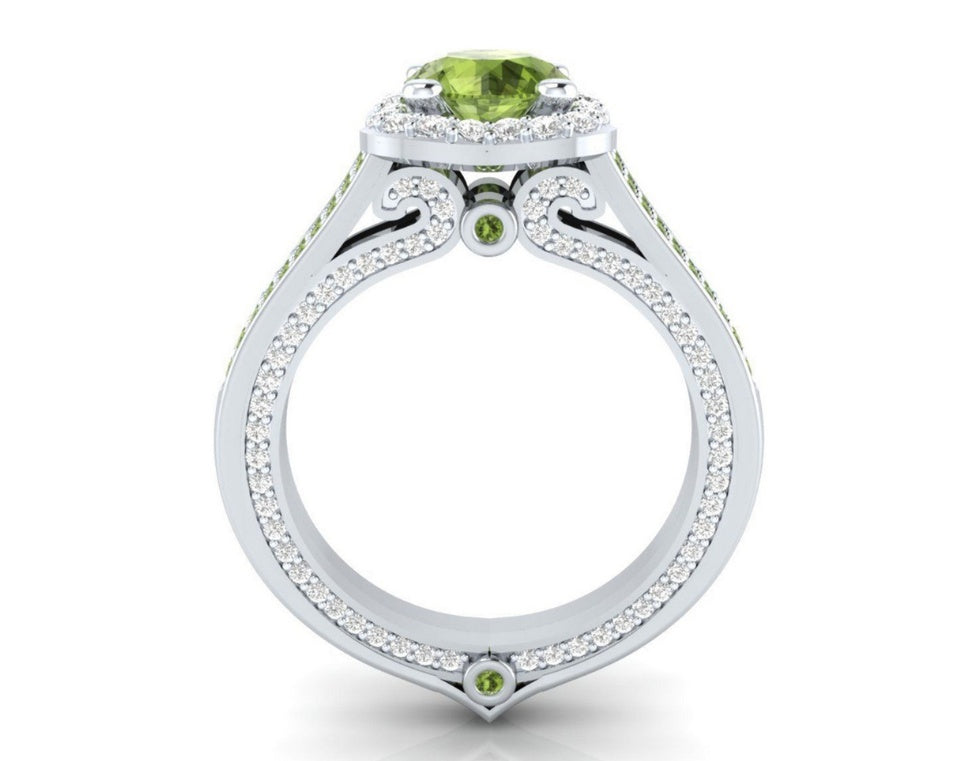 Emerald Zircon Fashion Ring Lightweight Alloy Jewelry Elegant Design Gift for Her Durable Accessory Daily Glow Shine