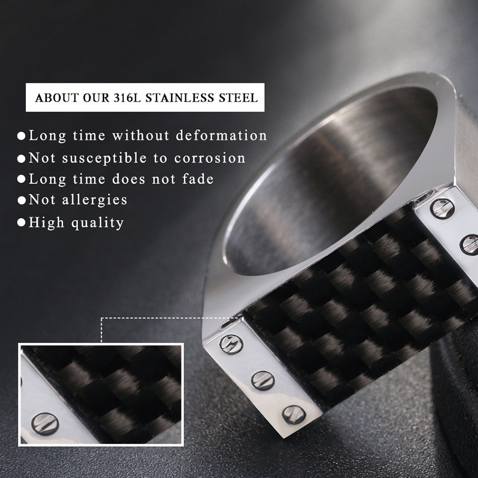 Black Woven Pattern Ring Stainless Steel Band Unisex Everyday Wear Durable Minimalist Jewelry Comfort Polished