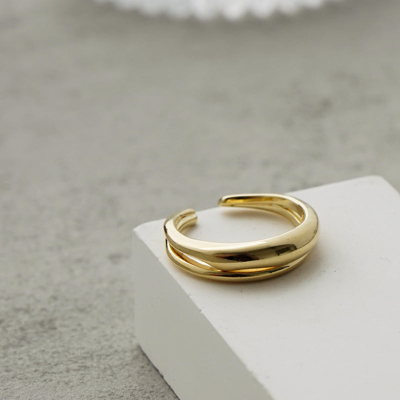 Adjustable Geometric Ring for Women and Girls Simple Korean Knuckle Ring All-match Copper Open Ring Travel Souvenir Fashion Jewelry Gift