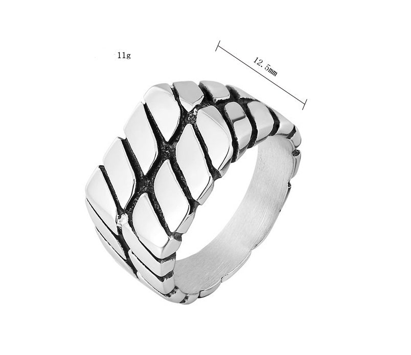 Titanium Steel Dual Chain Ring Non Mainstream Design Statement Jewelry Ring Color 8th 9th 10th 11th 12th Style