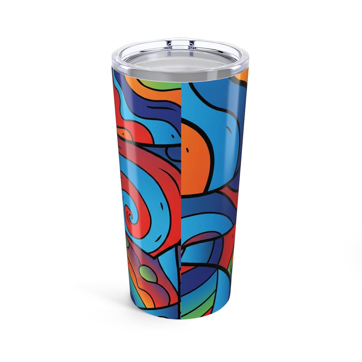 20oz Stainless Steel Tumbler With Printed Graphics Double Wall Vacuum Insulated Leak Proof Hot Cold Travel Coffee