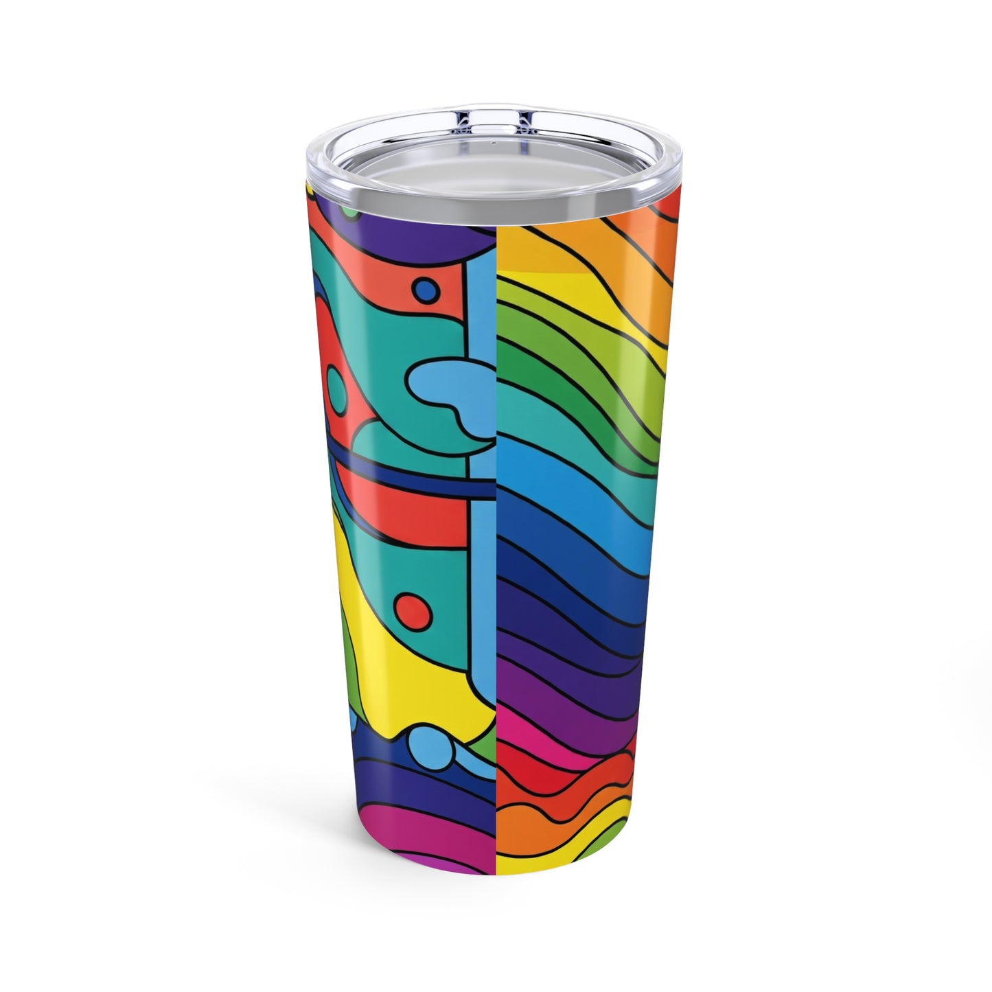20oz Stainless Steel Tumbler Double Wall Vacuum Insulation Spill Resistant Travel Mug Printed Design Dishwasher