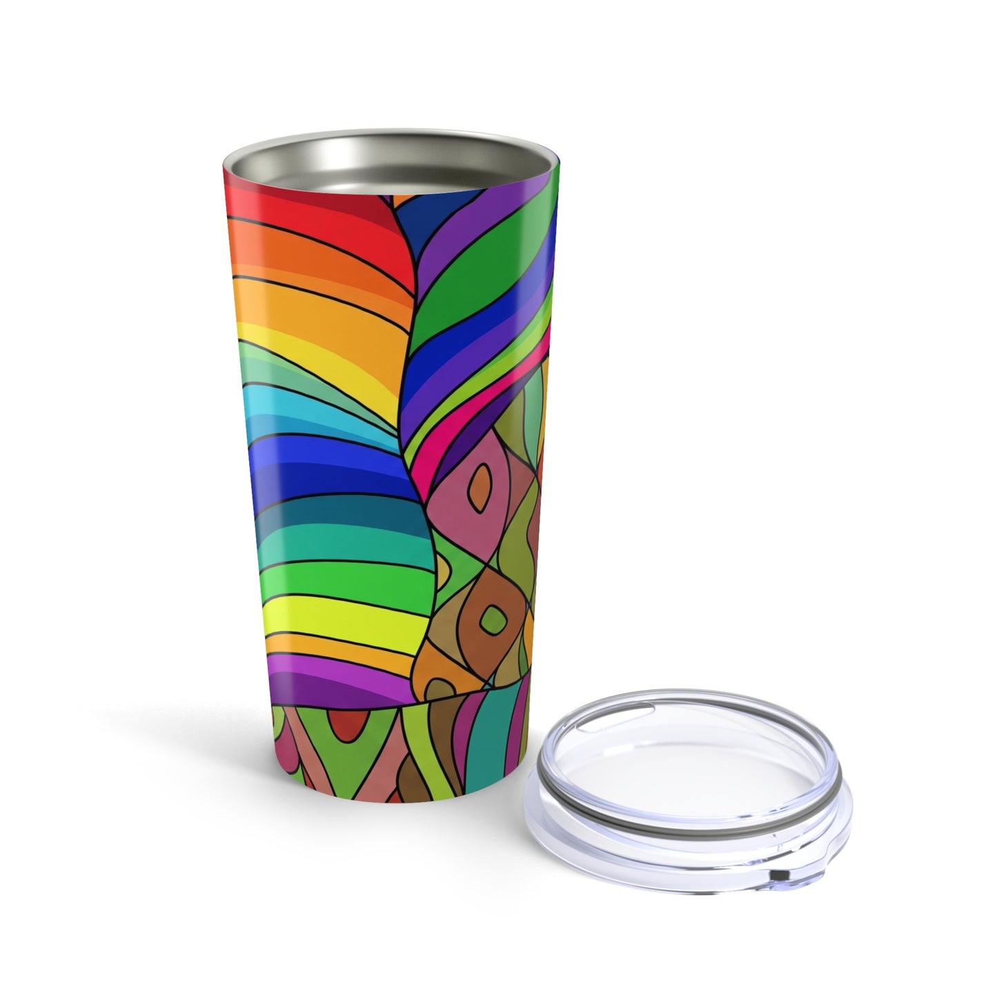 20oz Stainless Steel Tumbler With Printed Artwork And Double Wall Insulation Spill Proof For Hot Or Cold Beverages