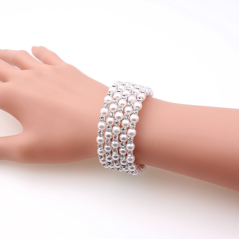 Unisex Spiral Bracelet Rhinestones Geometric Design Electroplated Bangle Fashion Jewelry Gift Individually Packed Three