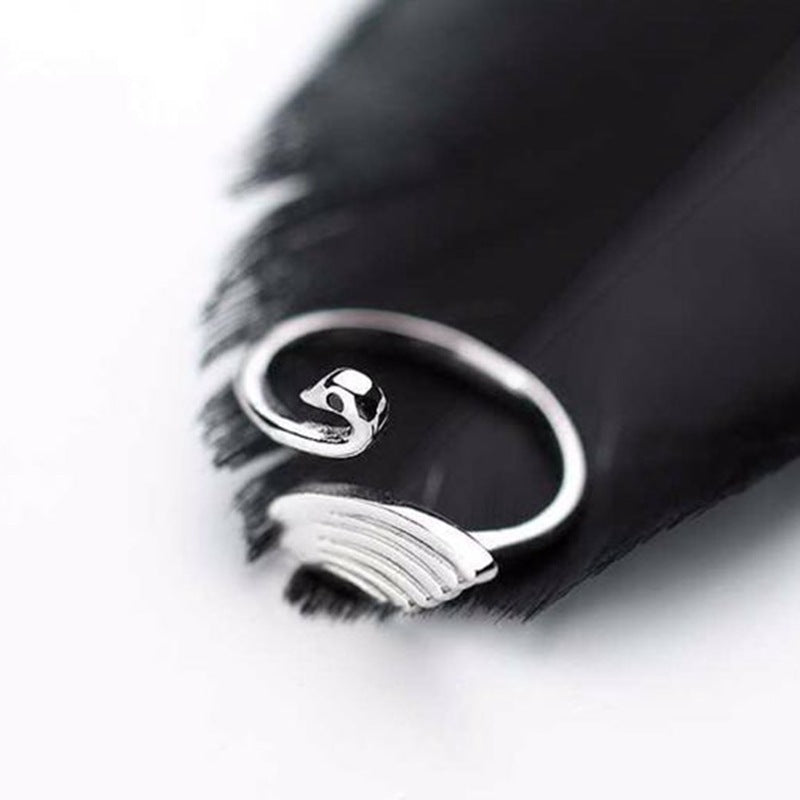 White Swan Ring Silver Plated Copper Women Jewelry Princess Style Elegant Gift Idea For Travel Elegant Gift Idea